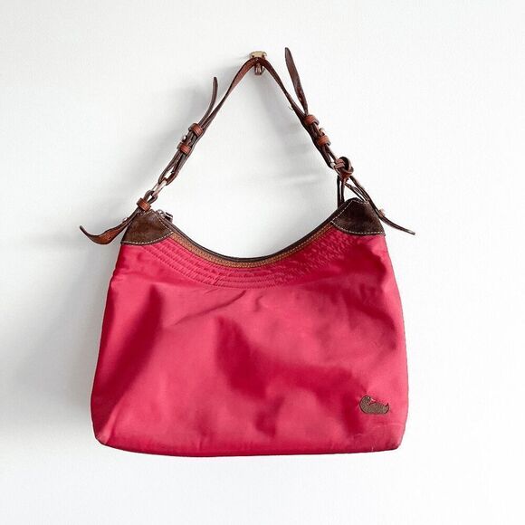 Dooney & Bourke Womens Hobo Shoulder Bag Red - Picture 1 of 12